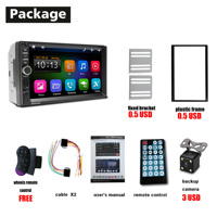 Stereo Mobil Layar Sentuh LCD Universal 7 Inch dengan Amplifier Besar untuk Kamera Mundur Double Din