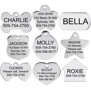 Placas de Identificación Personalizadas para Mascotas de Acero Inoxidable con Nombre Grabado Láser - Product Image 3