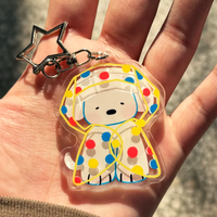 Porte-clés personnalisé en acrylique, pendentif de personnage de dessin animé, imprimé double face transparent, breloque de sac tendance, cadeau personnalisé