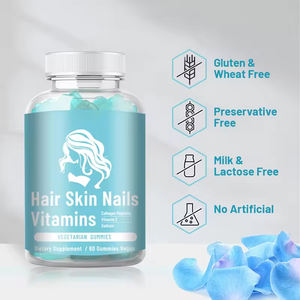 Biotin Nails Gomitas para el crecimiento del cabello Vitaminas y suplementos Sulfato de hormona de crecimiento humano sin plátano Biotin Repair Oem - Product Image 4