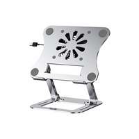 Support d'ordinateur portable pliable en aluminium réglable avec ventilateur de refroidissement pour ordinateur portable, tablette ou PC de 10 à 17 pouces