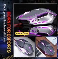 Promo Mouse Gaming Mini V7 Slim USB Berkabel LED Backlit Premium Anti Selip untuk Komputer, Dapat Diprogram, 1600 DPI, Bahan ABS, Custom