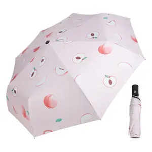 21 Inch Leuke Compacte Fruit Ontwerp Offset Custom Logo Print Zomer Paraguas Voor Meisjes Opvouwbare Paraplu