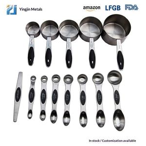 مجموعة أدوات الخبز المستديرة العابرة للحدود، 13 قطعة من أكواب القياس المصنوعة من الفولاذ المقاوم للصدأ وطقم ملاعق القياس المغناطيسية ذات الرأسين - Product Image 4