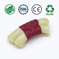 Jouet pour chien en caoutchouc naturel personnalisé, durable, pour l'intérieur, avec son couineur, en forme d'os, résistant, pour grands chiens