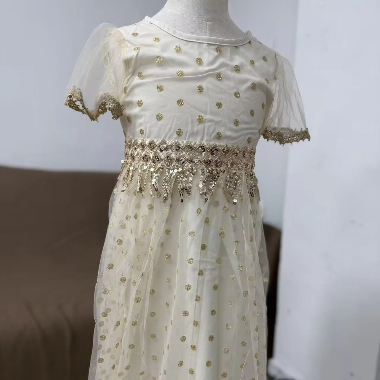 ivy embroidered sequin mini dress White Smocked Heirloom Bishop Dress main image 0