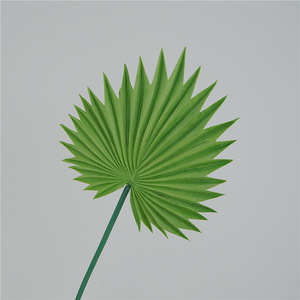 Vente en gros de feuilles de palmier vertes, éventail de fleurs pour décoration d'hôtel, accessoires de photographie de mariage, feuille artificielle - Product Image 2