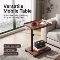 Tables de chevet réglables en hauteur qui se glissent sous le canapé, 360 °   Table de télévision pivotante moderne avec roulettes, table d'appoint en forme de C - OEM/ODM