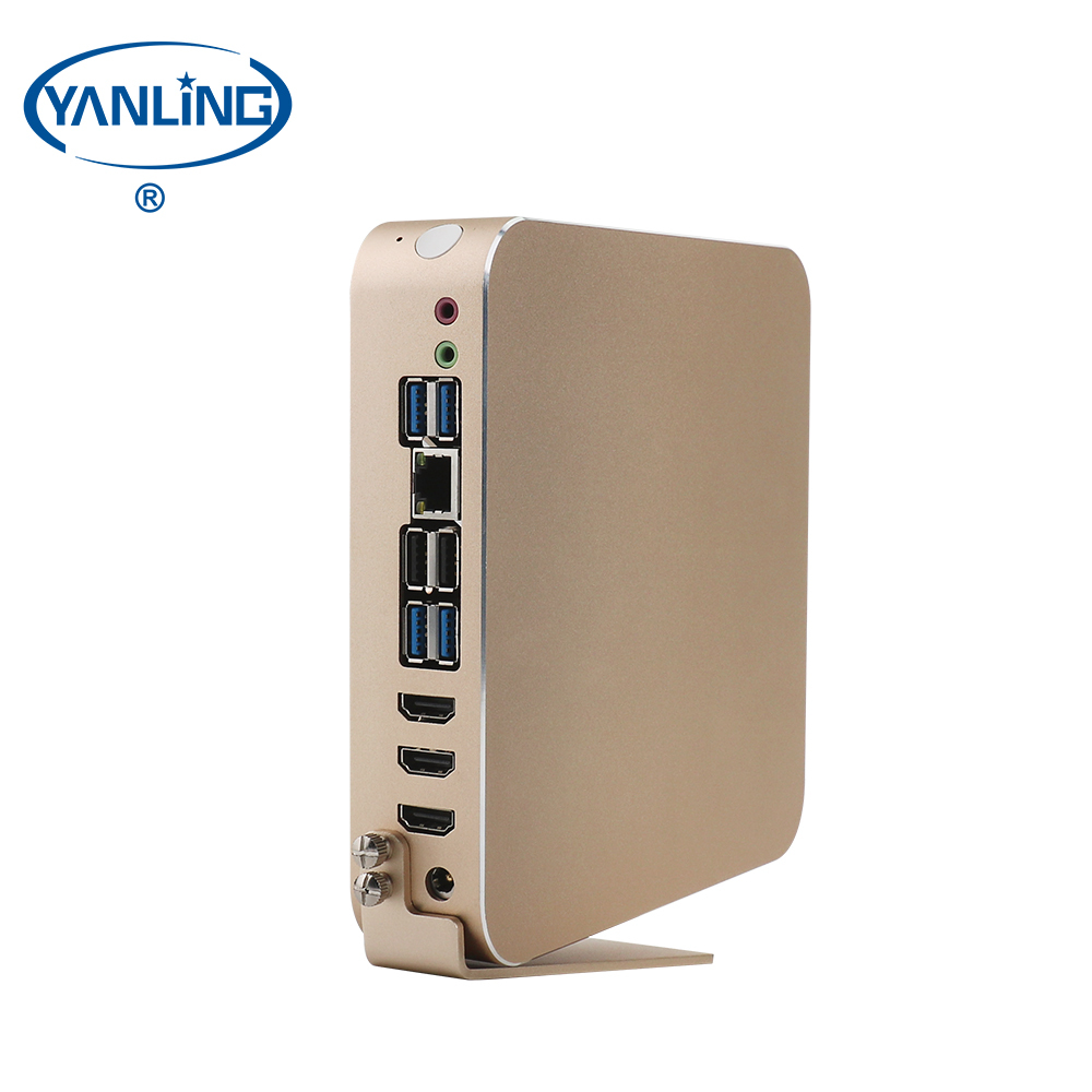 Gros ordinateur de bureau Intel CPU core i7 6700 rose or 4K double affichage mini pc avec 3 * HD-MI port