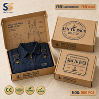 Boîte à vêtements en kraft personnalisée pour t-shirt, boîte d'expédition en carton ondulé, emballage couleur, directement de l'usine, échantillon gratuit