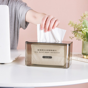 Transparent Tissue Box Organizer For Home Living Room <b>Desk</b> Storage Facial Napkin Holder Multipurpose - Product Image 2