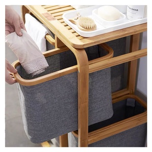 Risparmio di spazio Di Archiviazione <span class=keywords><strong>Bagno</strong></span> Di Bambù Cesto della biancheria - Product Image 5