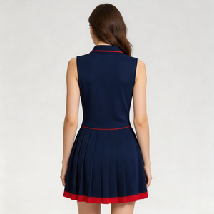 Jupe de tennis légère personnalisée ODM pour l'extérieur, robe de <span class=keywords><strong>golf</strong></span> plissée sans manches à séchage rapide de haute qualité pour femmes, idéale pour le pickleball - Product Image 2