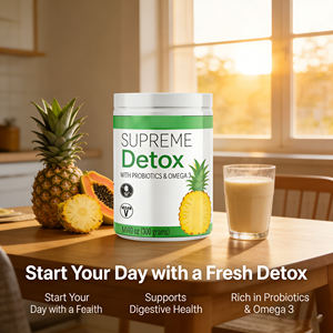 Polvo Desintoxicante Probiótico <span class=keywords><strong>Omega</strong></span> <span class=keywords><strong>3</strong></span> Vegano Sin Gluten Sabor Piña Suplemento Natural para la Desintoxicación - Product Image 3