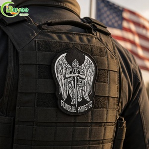 Eco-Friendly Canvas Fabric Sequins Embroidered Patch Tactical Badge Hook and Loop Patches - Product Image 3