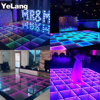 Yelang Mirror Stage Light up Dancing Floor Tiles Boda al aire libre 3D Magnetic LED Dance Floor DJ Party Stage Light