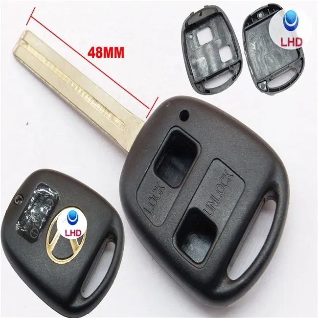 2 button Replacement remote car key shell blank case fob for car key ES 300 RX300 ES GS IS GX LX RX SC with TOY40 TOY48 blade