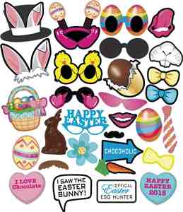 Kit de 35 Accesorios para Fotomatón, Decoración para Fiestas de Pascua, Conejo, Huevos Coloridos, Regalo para Fotografías - Product Image 2