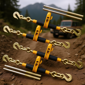 Attaches de charge robustes G80 3/8-1/2 po, 12 000 lb, boucles à cliquet en acier, lot de 4 pour le dépannage de véhicules - Product Image 2