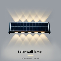 Projecteur mural solaire ultra-lumineux à 6 LED DC, étanche IP65, lumière du jour 6000K, avec détecteur de mouvement intelligent crépuscule-aube pour clôture de jardin