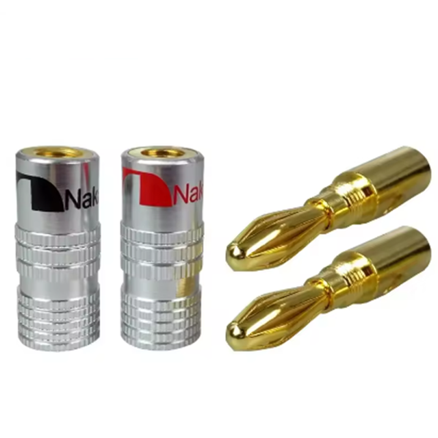 Zhongdao Banana Plug Copper Gold Plated Body Non Soldering Fever Amplifier Audio Speaker Cable Terminal Plug