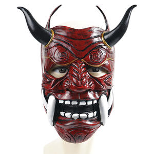 Masker Wajah Halloween Jepang hanannya Demon Oni Samurai Noh Kabuki Prajna topeng setan topeng pesta lateks