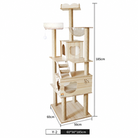 Arbre à chat de luxe moderne sur mesure, design vert, en bois, avec griffoir, maison et tour d'escalade, pour vente en gros