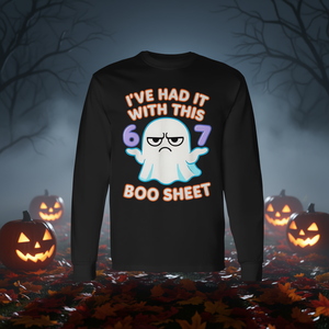 Camiseta de manga larga Boo Sheet 6 7 Meme para disfraz de Halloween - Product Image 3