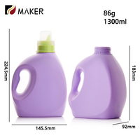 1300ml 1200ml 1000ml 1l vide HDPE détergent à lessive emballage de remplacement Pe plastique vêtements nettoyant distributeur adoucissant bouteille