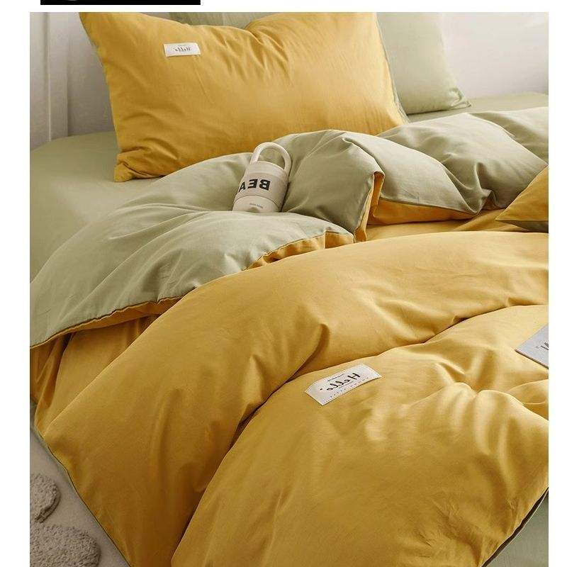 Apricot yellow + matcha green-100 cotton