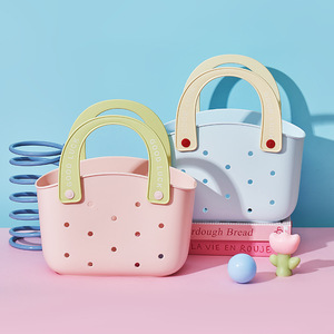 Simple Style Handheld <b>Plastic</b> Storage <b>Basket</b> Beach Hole Kitchen Dripping Washable Vegetable <b>Basket</b> for Bath Use - Product Image 4