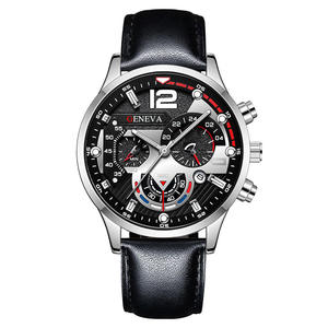 Montre élégante pour homme à six aiguilles, bracelet en cuir, date, montre-bracelet sport à quartz lumineuse - Product Image 2