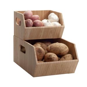 Lot de 2 bacs de rangement empilables en bois de <span class=keywords><strong>bambou</strong></span>, boîtes d'organisation - Product Image 3
