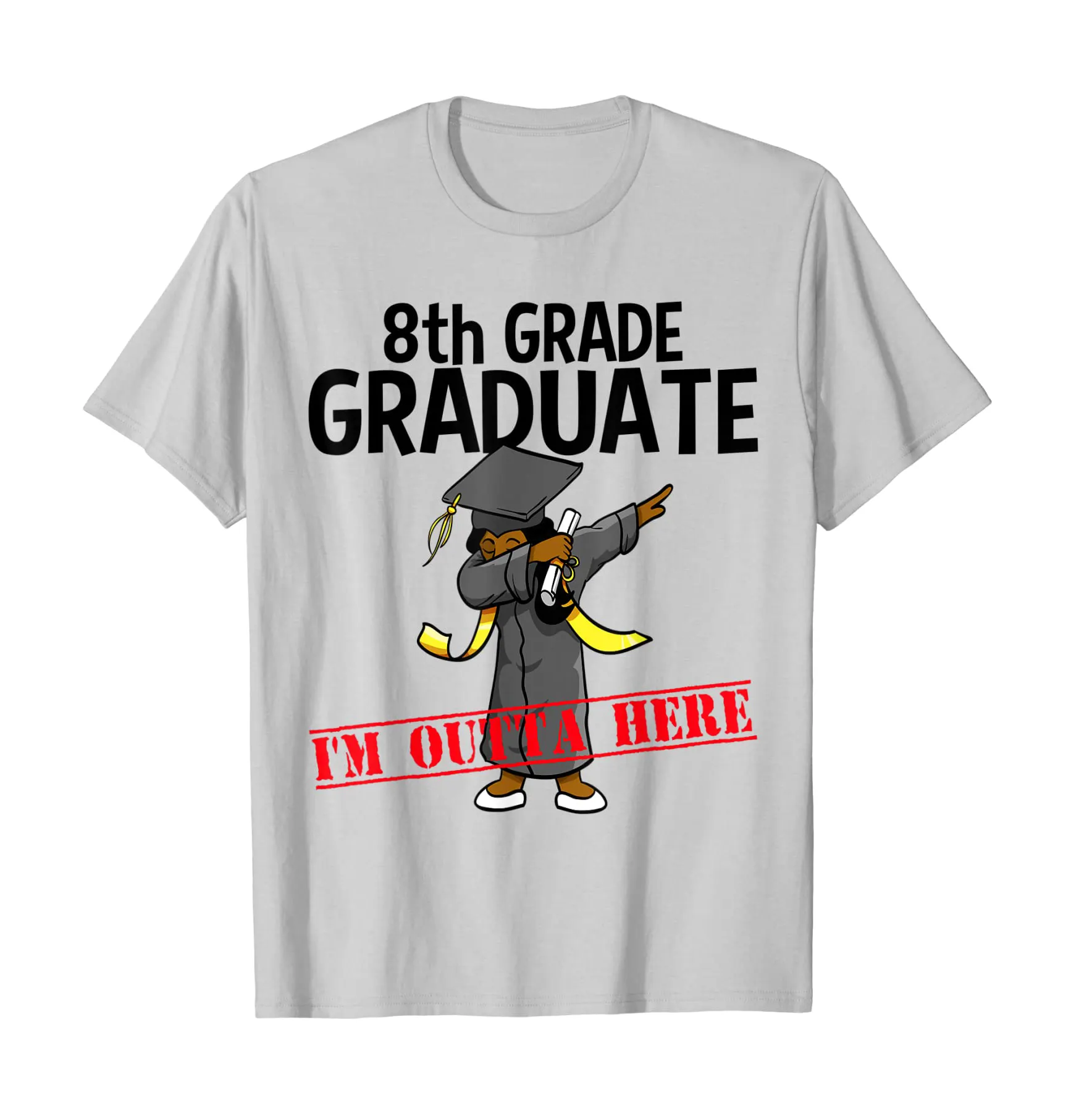 Custom Printing Tshirt 8th Grade Graduation Shirt Funny Dabbing Girl Party Gift Tee T-Shirt Graduation T Shirt