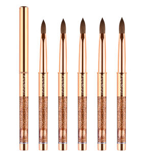 Kolinski-Juego de pinceles para <span class=keywords><strong>uñas</strong></span> acrílicas, mango de Metal líquido, color oro rosa, tamaño 8, 10, 12, 14, 16 y 18 - Product Image 3