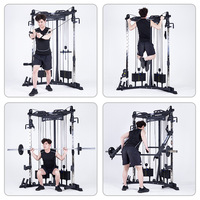 Rack de musculation multifonctionnel compact pour petits espaces, équipement d'entraînement complet à domicile avec système de câble pour tractions verticales, appareil de fitness polyvalent