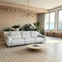 Fauteuil inclinable massant électrique moderne en similicuir PU à trois places, réglable, avec télécommande, cadre en bois, pivotant, interface USB pour