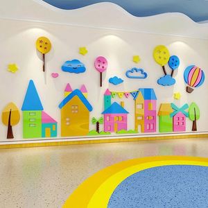 Vinilo Decorativo de Pared 3D de Acrílico con Diseño de Castillo Colorido de Alta Calidad para Dormitorio de Niños, Escuela, Jardín de Infancia - Product Image 3