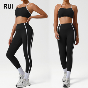 RUIQUWIN Seamless Yoga <b>Bra</b> With High Waist Scrunch Butt Lift Leggings Women's 2 Piece Gym Compression Set - Product Image 1
