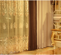 Rideau de style européen, luxe et ambiance pour salon, rideau simple en velours épais occultant de style américain avec cantonnière et drapé