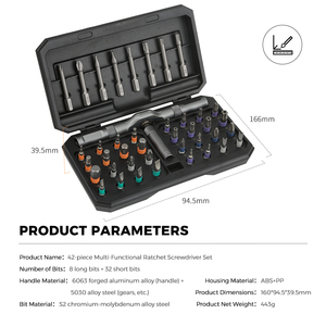 New Design 42 in 1 Multifunctional Ratchet <strong>Screwdriver</strong> Tool Set with 40Pcs Interchangeable <strong>Precise</strong> <strong>Bits</strong> for Furniture Repairing - Product Image 5