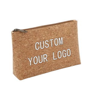 Wholesale Custom Makeup Bag Professional Luxury <b>Cosmetic</b> Bags Logo Cork Cloth <b>Storage</b> - Product Image 2