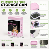 Boîte rectangulaire personnalisée en fer blanc de qualité alimentaire, emballage métallique avec impression offset brillante pour aliments pour animaux de compagnie, friandises et croquettes sèches