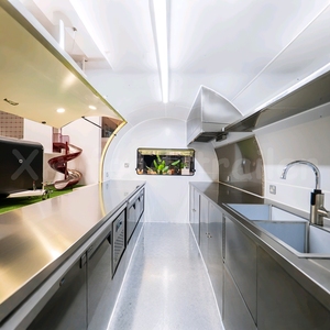 Remolques de Comida Móviles con Diseño Redondo y Atractivo, Camión Restaurante con Interior de Acero Inoxidable y Equipamiento Completo - Product Image 5