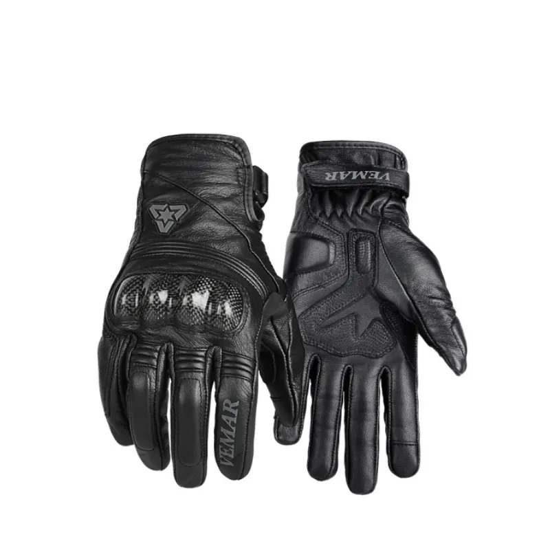 Vemar Echt leder Retro Original Motorrad Motorrad Motocross Handschuhe Für Frauen Männer Outdoor Reiten Sicherheits handschuhe Leder