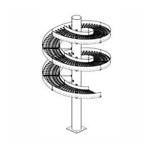 Yerçekimi spiral konveyör sistemi hafif çelik profil ve silindirler