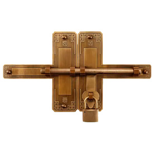 Perno de puerta de latón grueso estilo chino antiguo tipo F para puerta de madera - Product Image 3