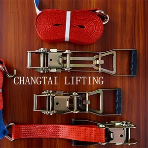 EN-12195 standard ,2" ratchet tie down ,red color