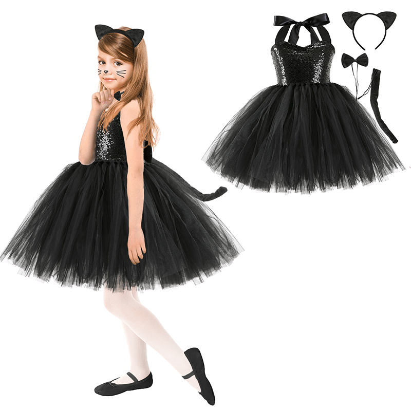Costume Zebra Luminoso Per Bambina Con Gonna Tutu LED E Cerchietto - Set Completo Per Halloween E Compleanni