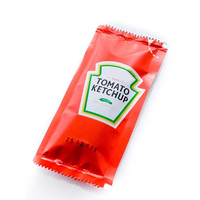 Sachets d'emballage alimentaire en plastique à trois soudures latérales pour huile, piment, moutarde, pomme, tomate, sauce soja